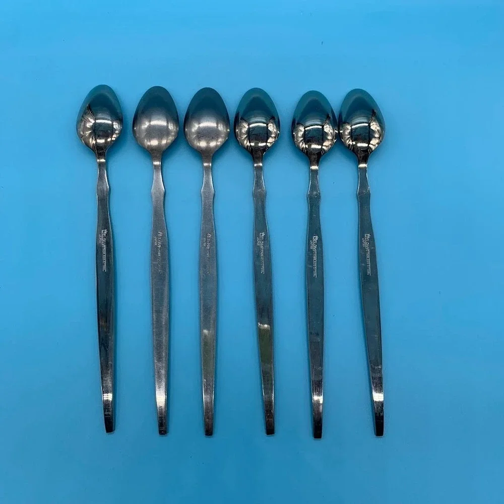 Vintage‎ Iced Tea Spoons Set of 6 Peeress by Eldan Stainless Steel Japan